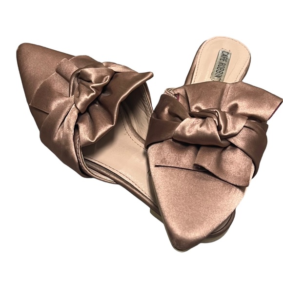 Cape Robbin Fine-8 Women's Mules Size 7 Pink Blush Rose Pointed Toe Bow Flats - Picture 9 of 12